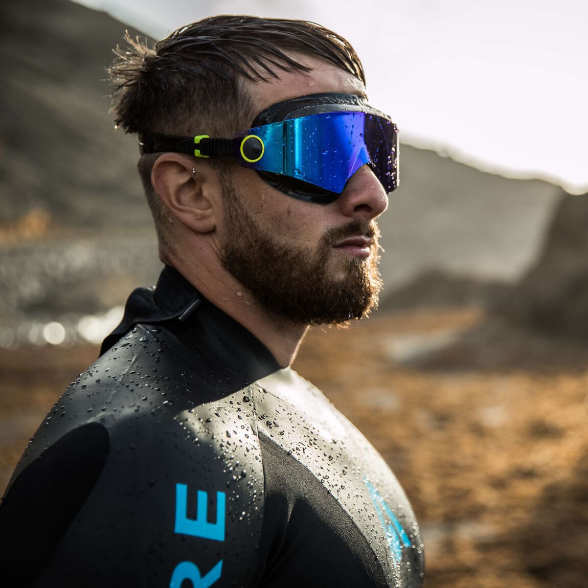 Aquasphere Defy Ultra swim mask worn in the water
