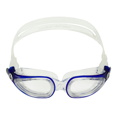 Aquasphere Eagle swim goggles with clear lens and navy frame, front view