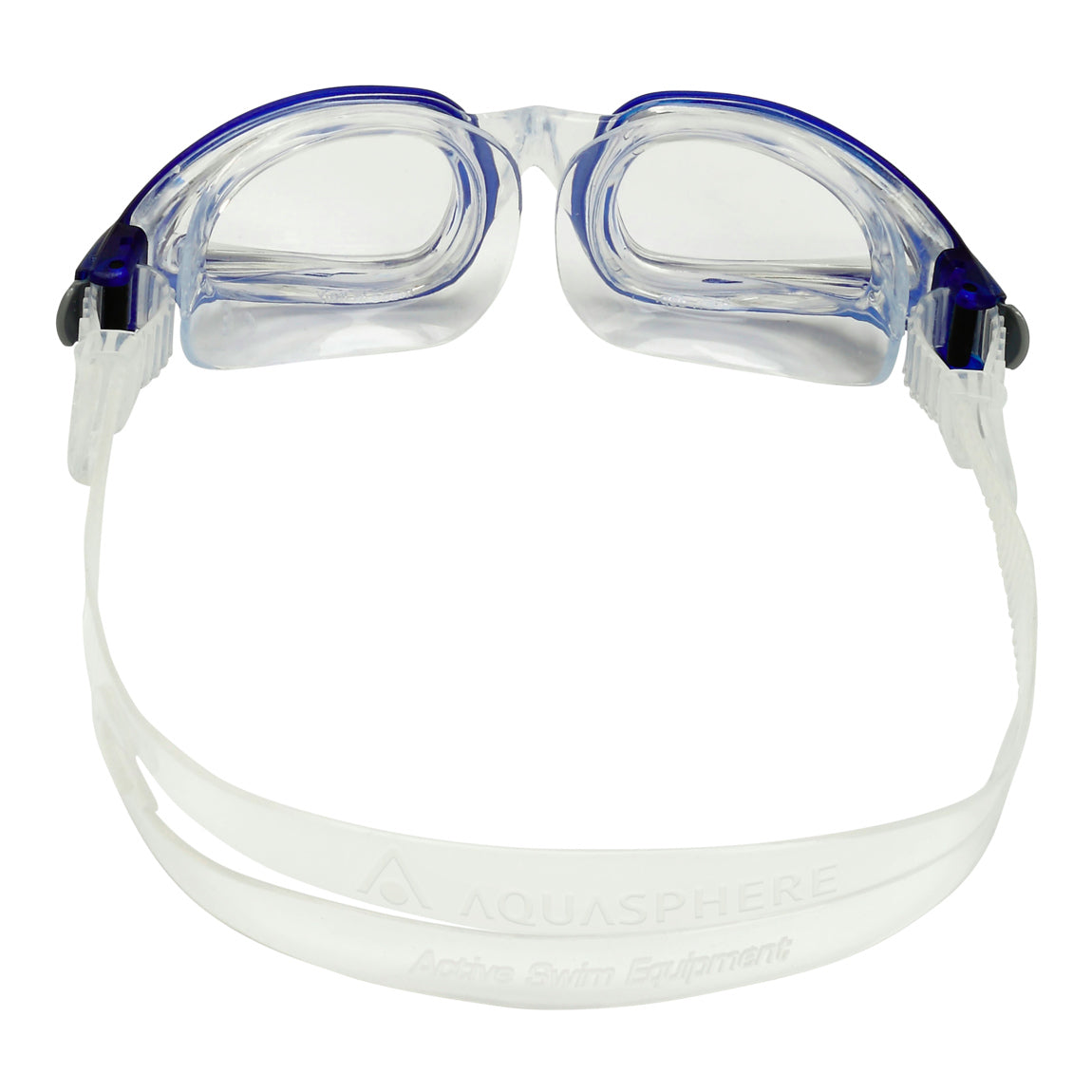Aquasphere Eagle swim goggles with clear lens and navy frame, front view