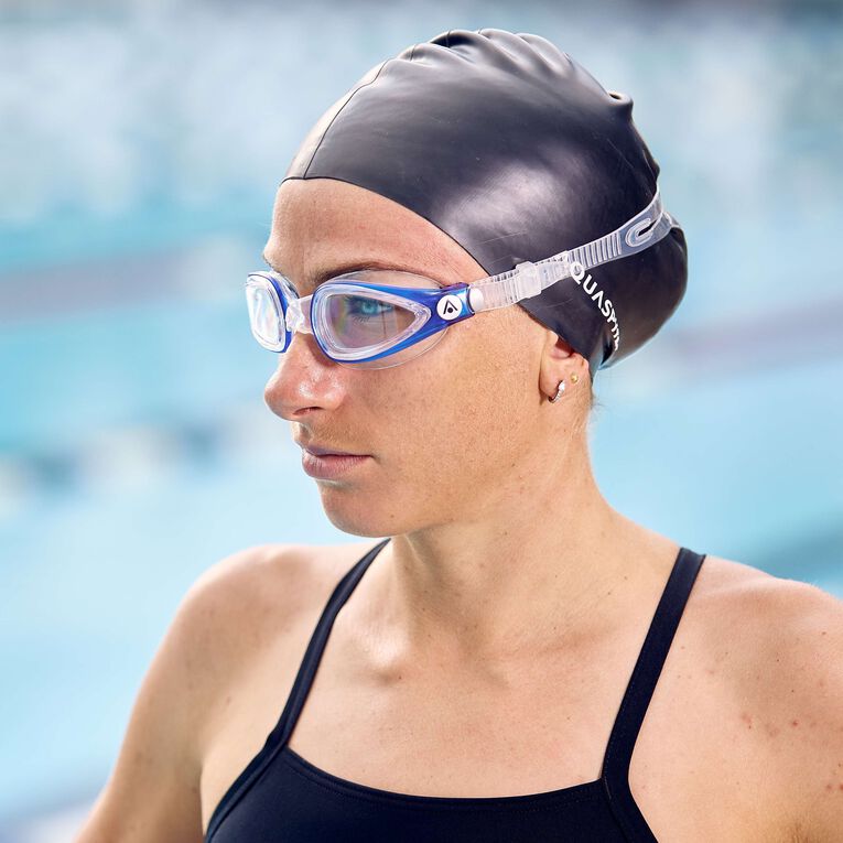 Swimmer wearing Aquasphere Eagle swim goggles