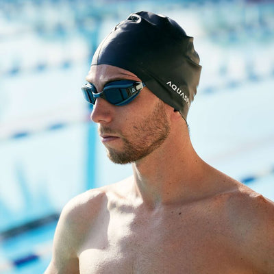 Swimmer wearing Aquasphere Fastlane swim goggles