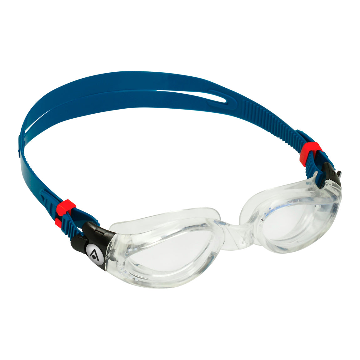 Aquasphere Kaiman swim goggles with clear lens and petrol frame, second angled view