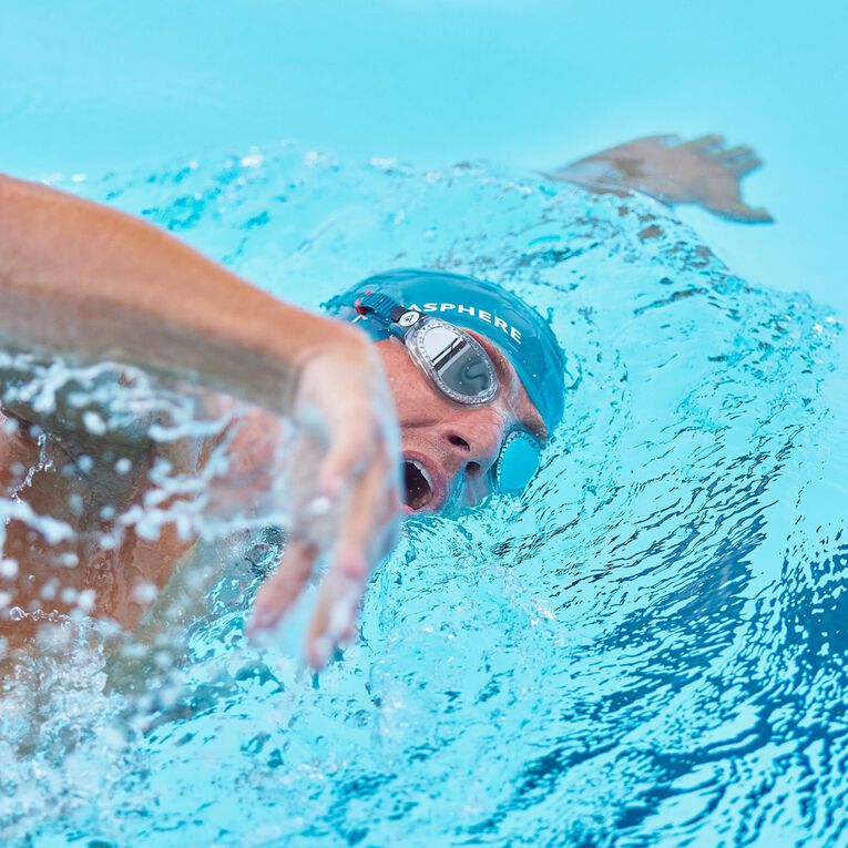 Aquasphere Kaiman swim goggles worn in the water