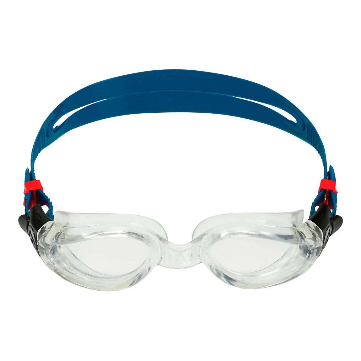 Aquasphere Kaiman swim goggles with clear lens and petrol frame, front view