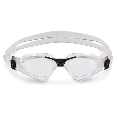 Aquasphere Kayenne swim goggles with clear lens and clear frame, front view