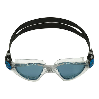 Aquasphere Kayenne swim goggles with smoke lens and petrol frame, front view