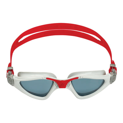 Aquasphere Kayenne swim goggles with smoke lens and red frame, front view