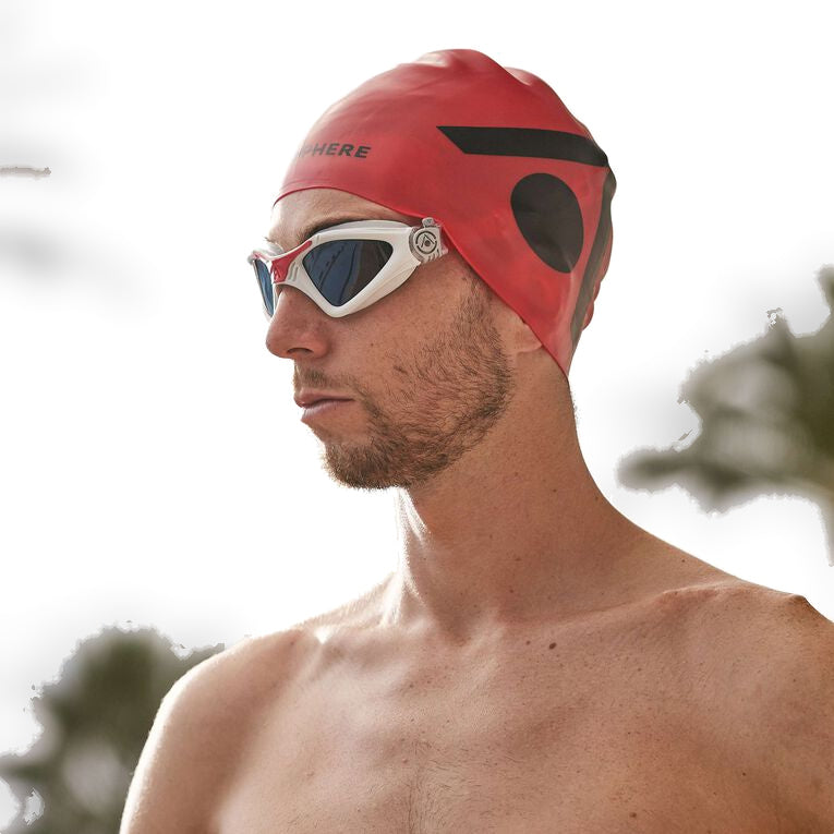 Aquasphere Kayenne swim goggles worn in the water