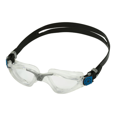 Aquasphere Kayenne swim goggles with clear lens and petrol frame, second angled view