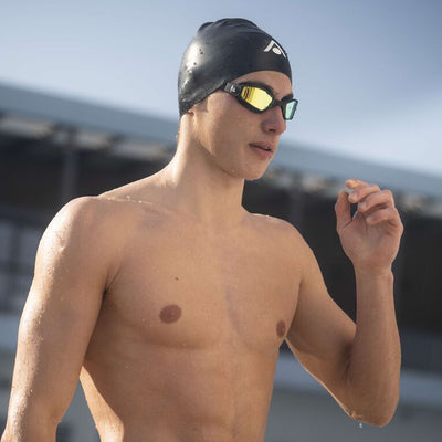 Aquasphere Ninja swim goggles worn in the water