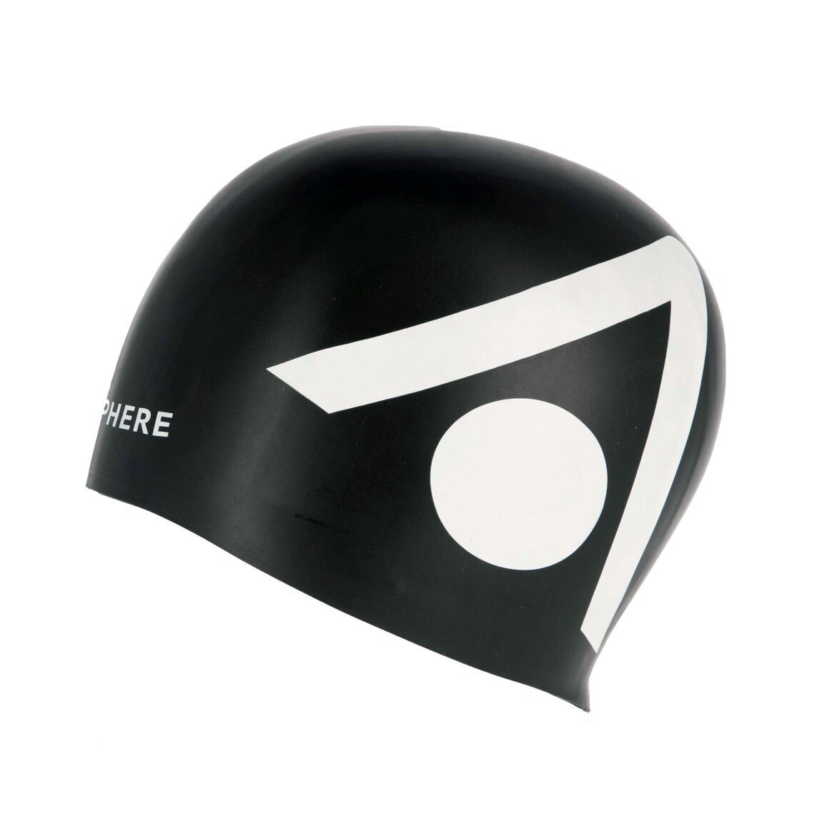 Aquasphere Tri Cap in black silicone with a large white logo