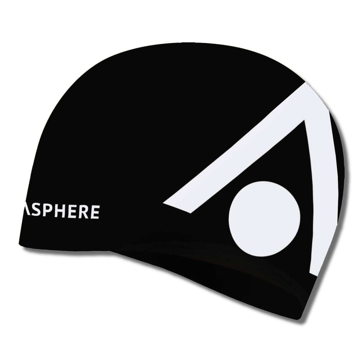 Aquasphere Tri Cap in black silicone with a large white logo