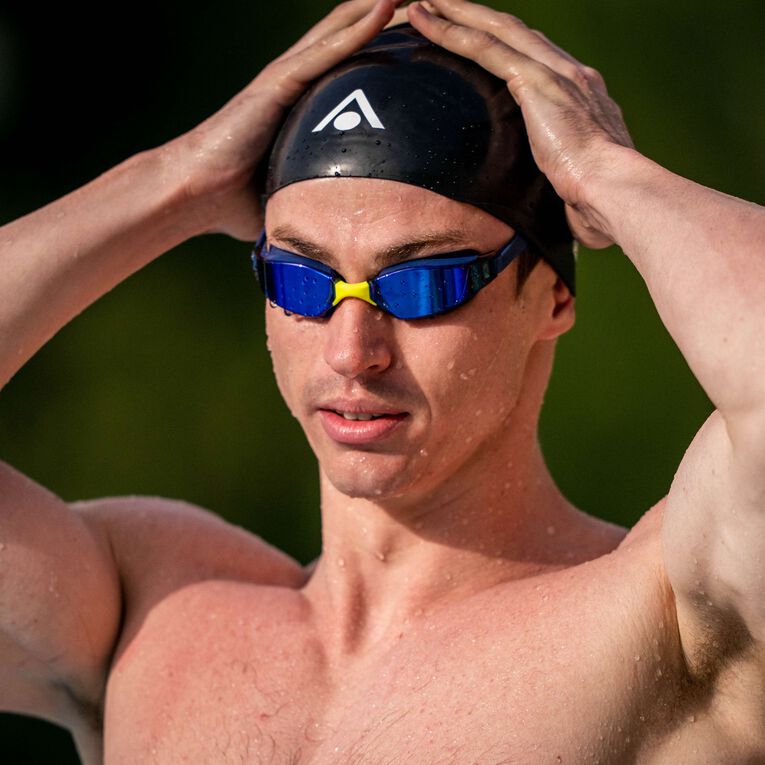 Aquasphere Xceed swim goggles worn in the water