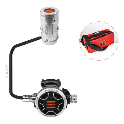 Tecline R2 TEC1 regulator: R2 TEC first stage, black TEC1 second stage and bag