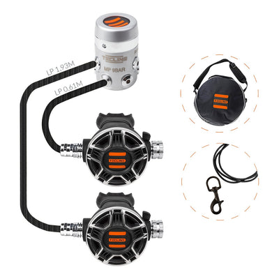 Tecline R4 TEC2 SemiTec I set with two TEC2 second stages on long and short hoses