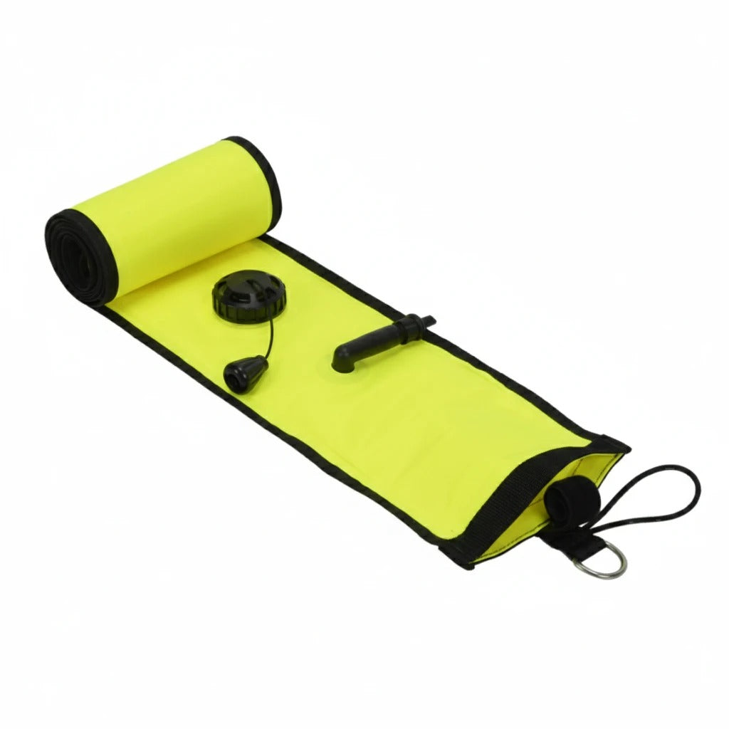 BigBlue surface marker buoy in orange and fluorescent yellow