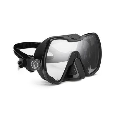Fourth Element Seeker dive mask in black with a clear Clarity lens