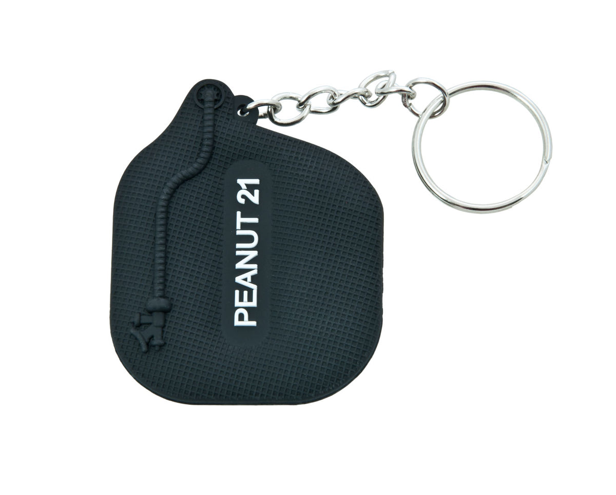 Tecline Peanut 21 key chain in black with chain and split ring