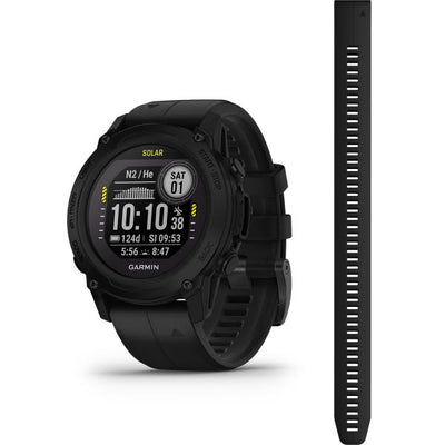 Garmin Descent G1 Solar dive computer in black, front view