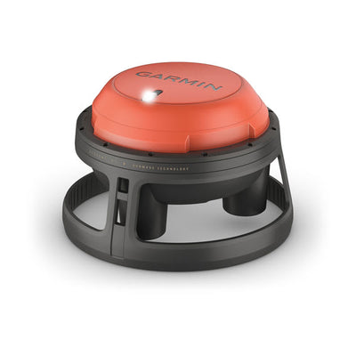 Garmin Descent S1 Buoy seen from above at an angle showing the orange upper housing