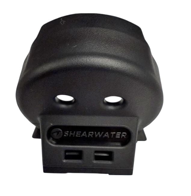Shearwater compass module boot in black rubber with moulded Shearwater branding