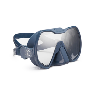 Fourth Element Seeker dive mask in deep blue with a clear Clarity lens