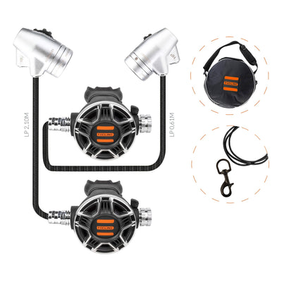 Tecline V2 ICE TEC2 DIR set: left and right first stages, two TEC2 second stages and bolt snap