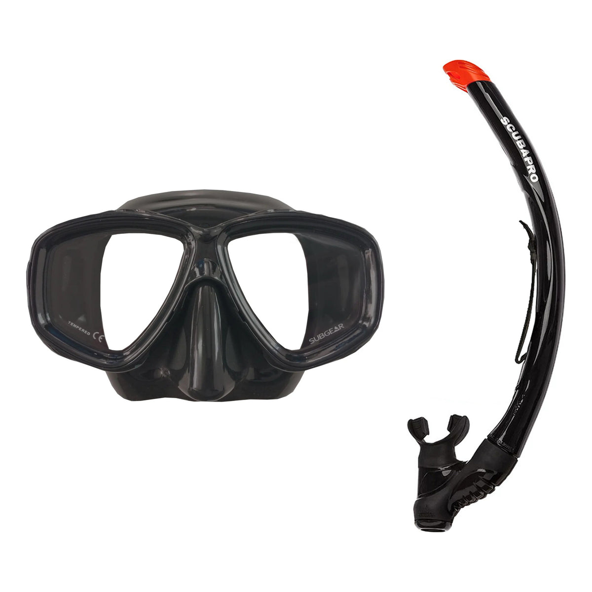 SCUBAPRO Ecco mask and snorkel, both black