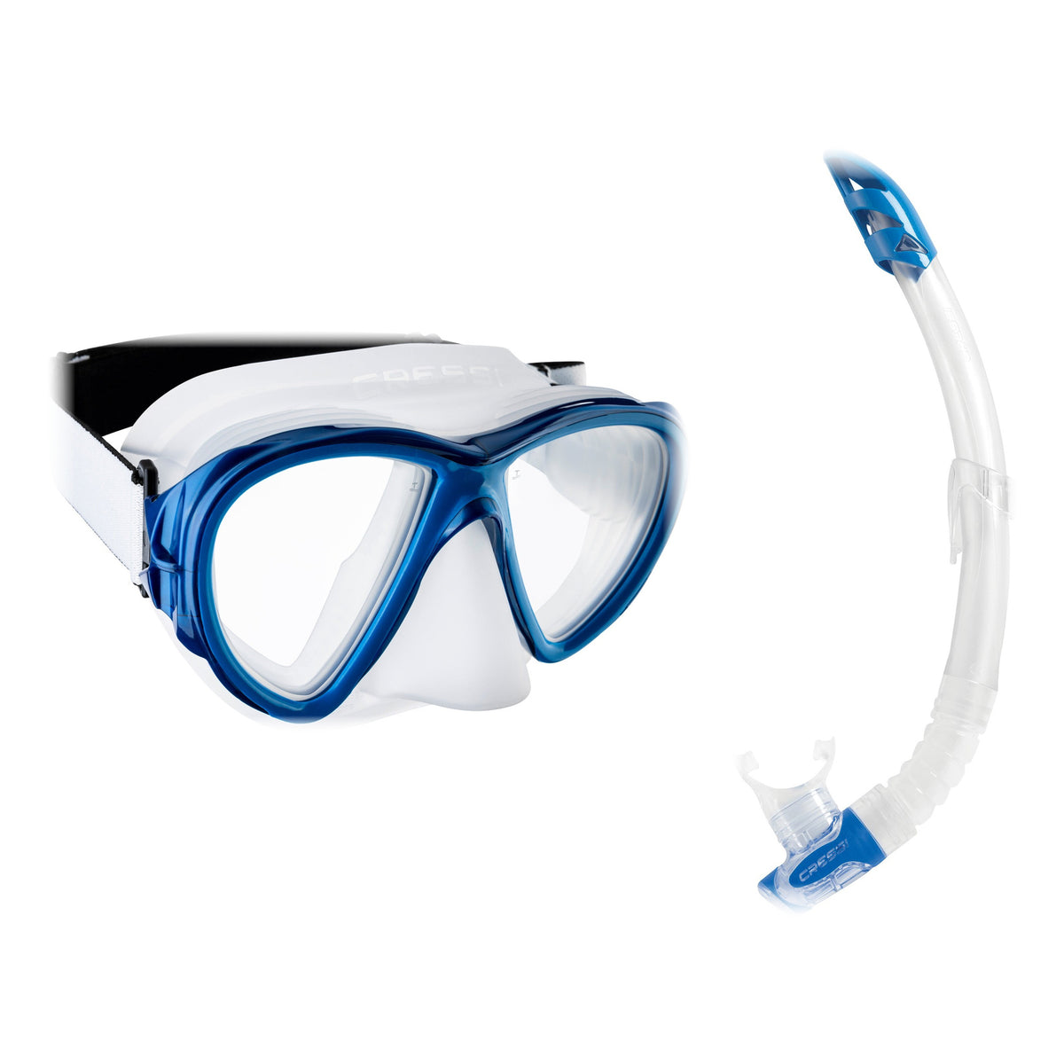 Cressi Fiji mask in black and Gamma snorkel in black