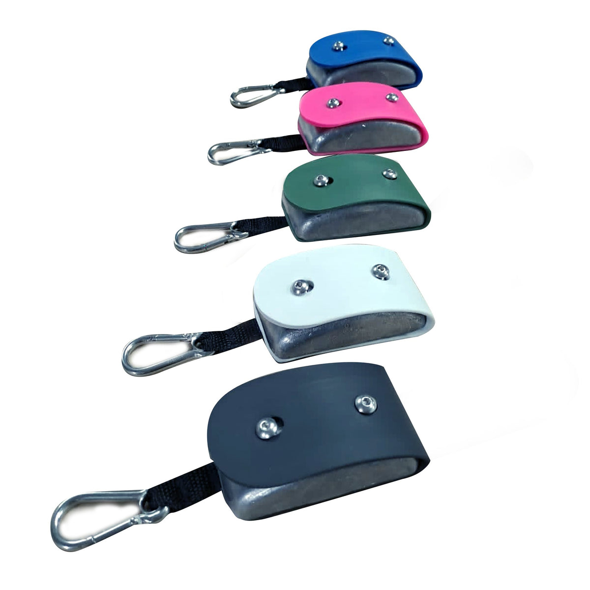 Free Divers drop weights with colour-coded tabs and clips