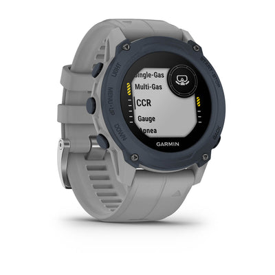 Garmin Descent G1 angled view showing the dive mode menu