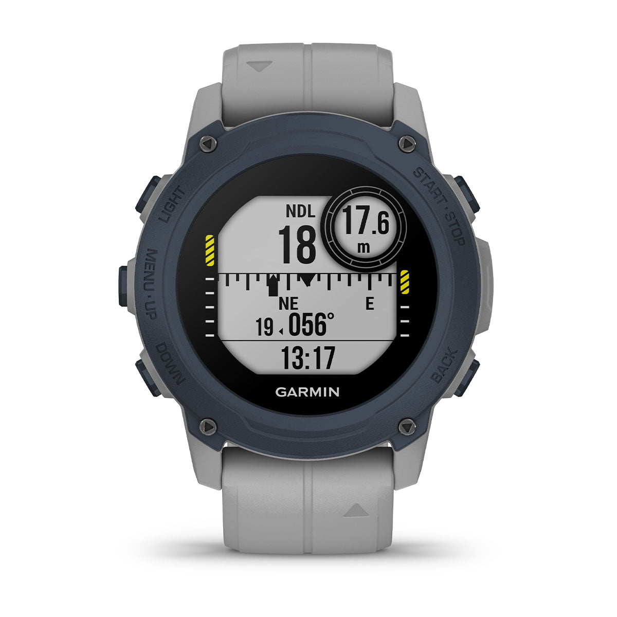 Garmin Descent G1 front view showing the dive compass