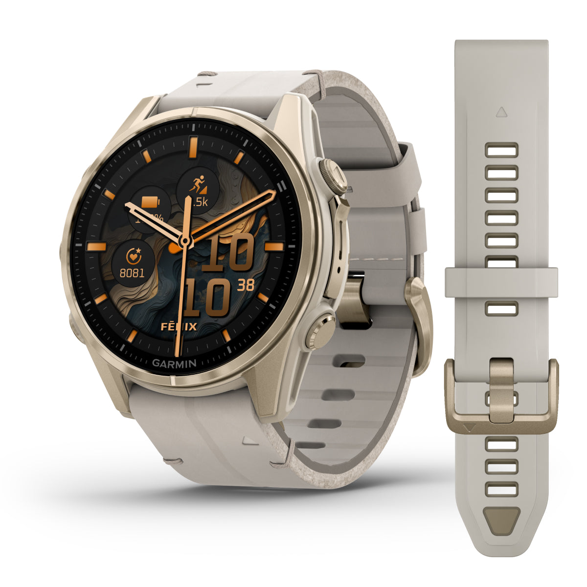 Garmin Fenix 8 AMOLED 43 mm, Silver with Whitestone band