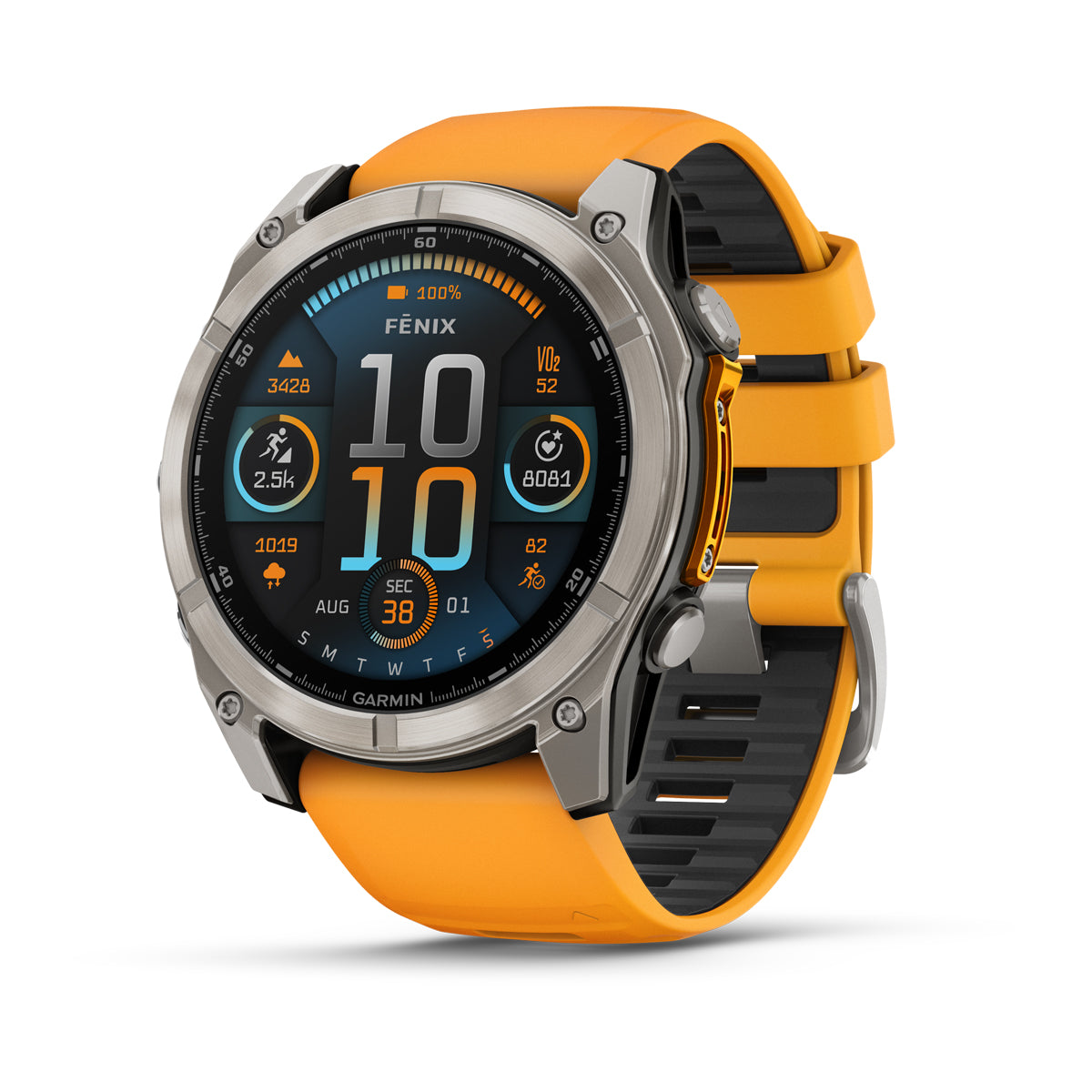 Garmin Fenix 8 AMOLED 51 mm, Titanium with Spark Orange/Graphite band, sapphire edition