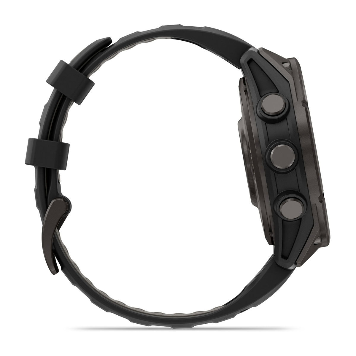 Garmin Fenix 8 Pro AMOLED side view showing the buttons and band