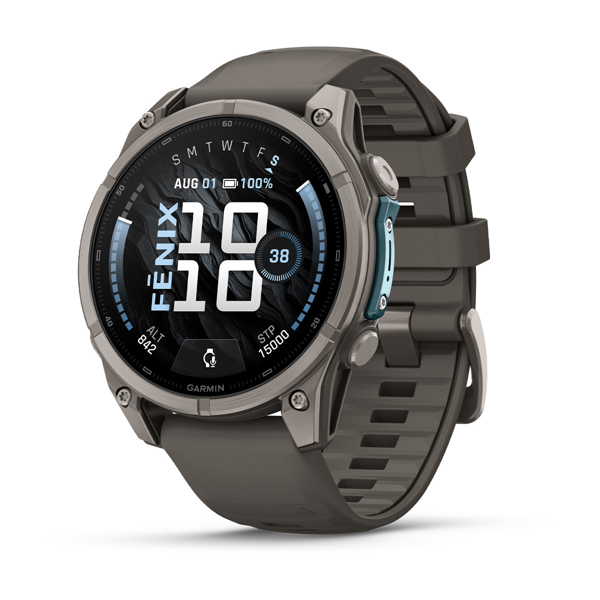 Garmin Fenix 9 43 mm, Titanium with Fog Grey band