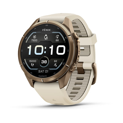 Garmin Fenix 9 Pro 43 mm, Autumn Gold Titanium with Cream/French Grey band