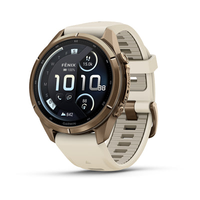 Garmin Fenix 9 Pro inReach 43 mm, Autumn Gold Titanium with Cream/French Grey band