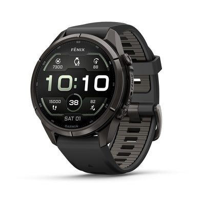 Garmin Fenix 9 Pro inReach 43 mm, Carbon Grey DLC Titanium with Black/Pebble Grey band