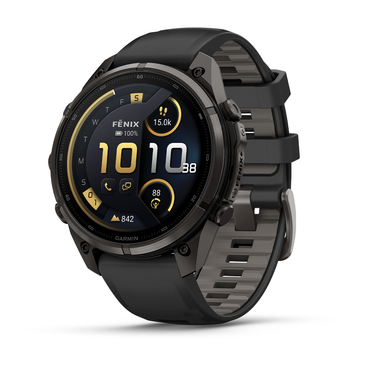 Garmin Fenix 9 Pro inReach 47 mm, Carbon Grey DLC Titanium with Black/Pebble Grey band