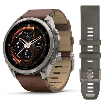 Garmin Fenix 9 Pro inReach 51 mm, Titanium with Walnut Leather band