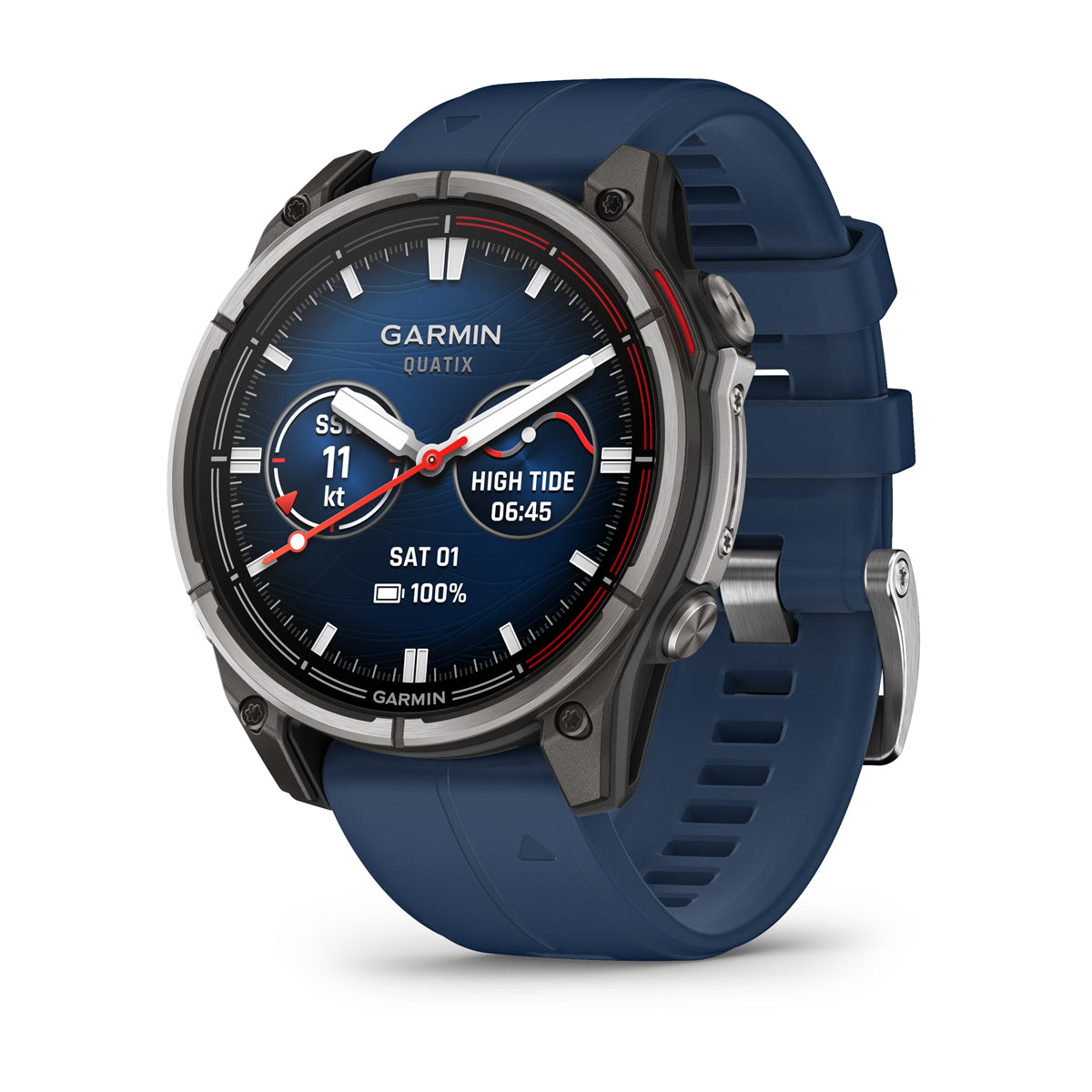 Garmin Quatix 8 AMOLED 47 mm marine smartwatch with blue silicone band