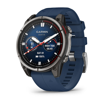 Garmin Quatix 8 AMOLED 47 mm marine smartwatch with blue silicone band