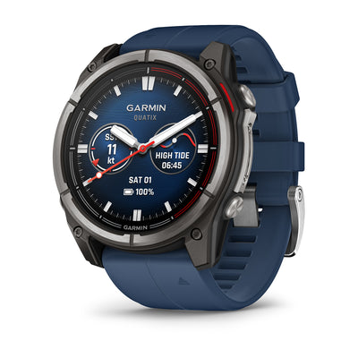 Garmin Quatix 8 AMOLED 51 mm marine smartwatch with blue silicone band