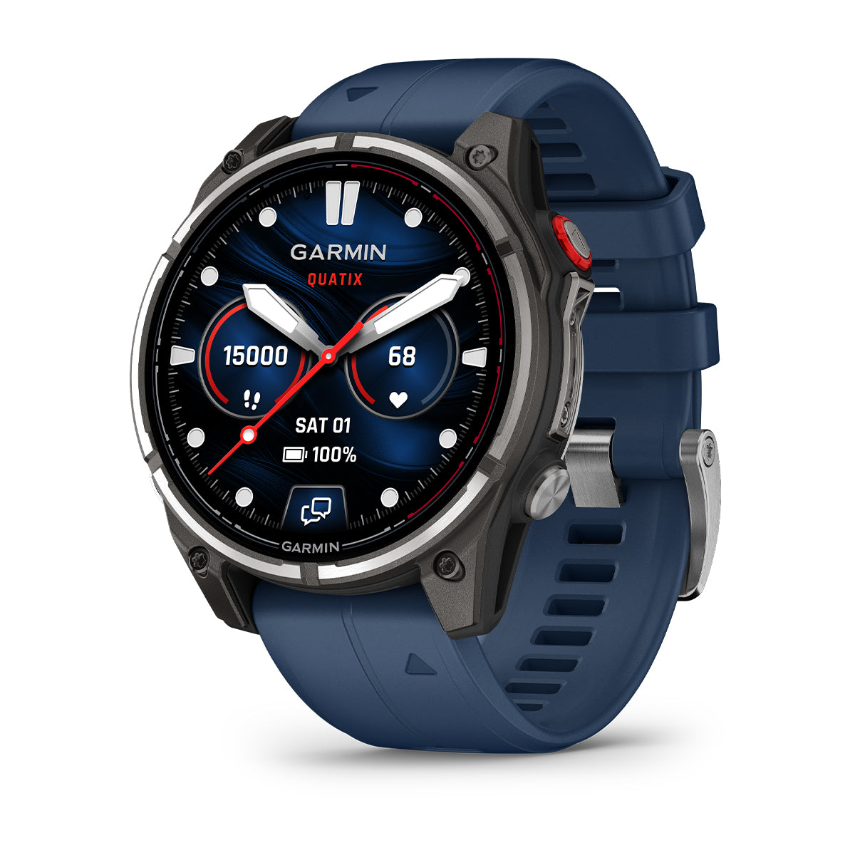 Garmin Quatix 8 Pro AMOLED 47 mm marine smartwatch with blue silicone band