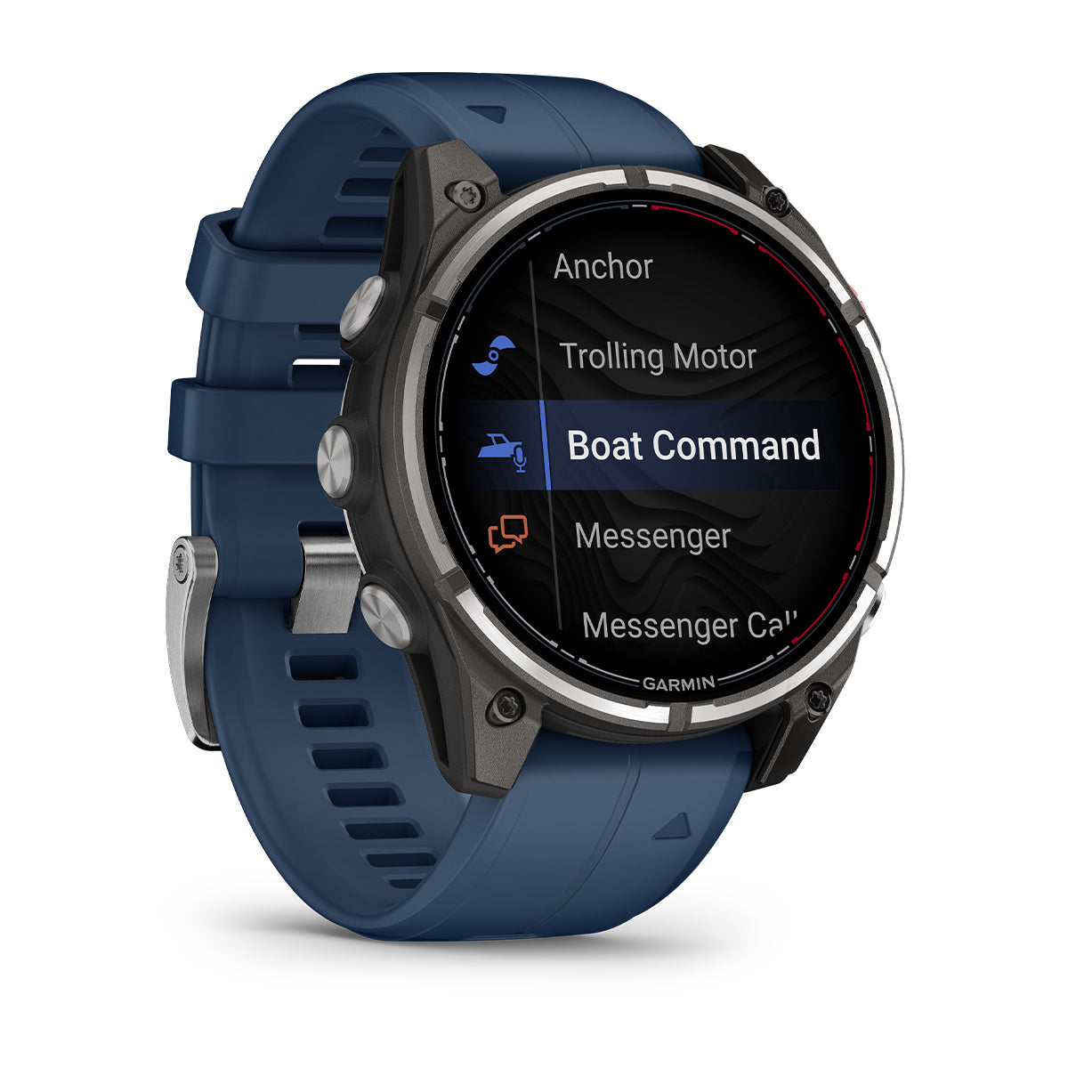 Garmin Quatix 8 Pro AMOLED 47 mm marine smartwatch with blue silicone band