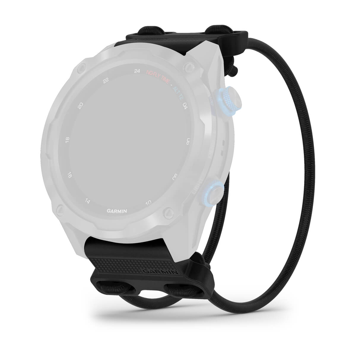 Garmin QuickFit 26 mm bungee mount shown fitted to a watch