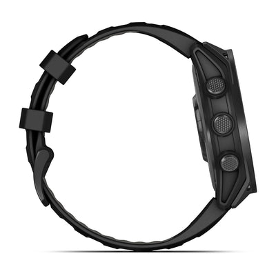 Garmin Tactix 8 AMOLED side view showing the buttons and band