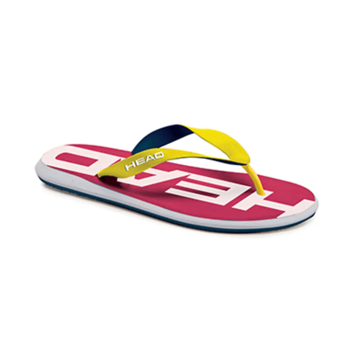 HEAD Rebel Lady slipper with magenta sole, yellow strap and HEAD logo