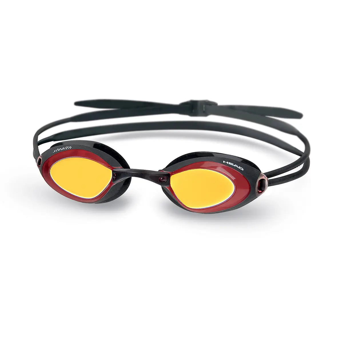 HEAD Stealth LSR Mirrored racing goggles with black frame and red mirrored lenses